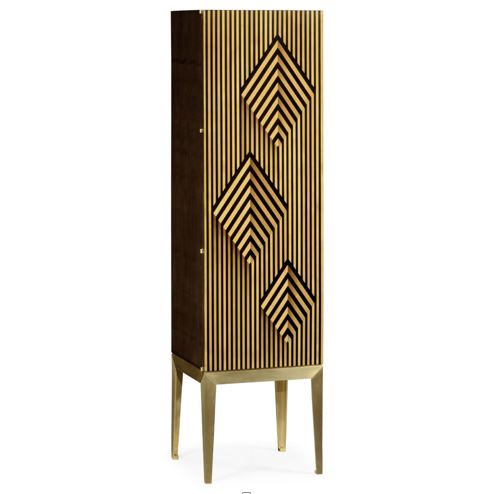 Op Art Diamond Bright Satinwood Drinks Cabinet